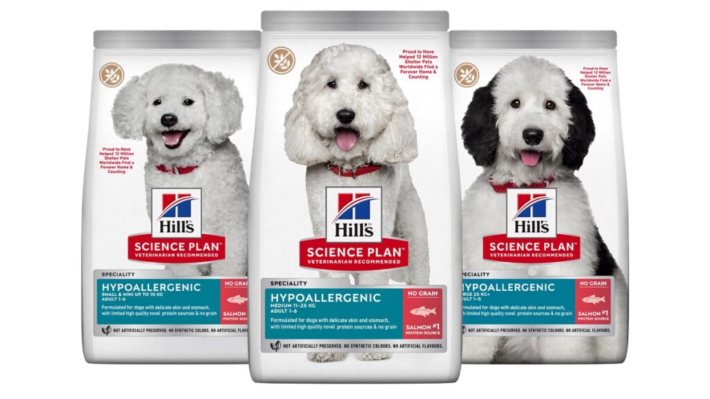 Hill's Science Plan Hypoallergenic è la linea di prodotti pensati per cute e stomaco sensibili in cani e gatti